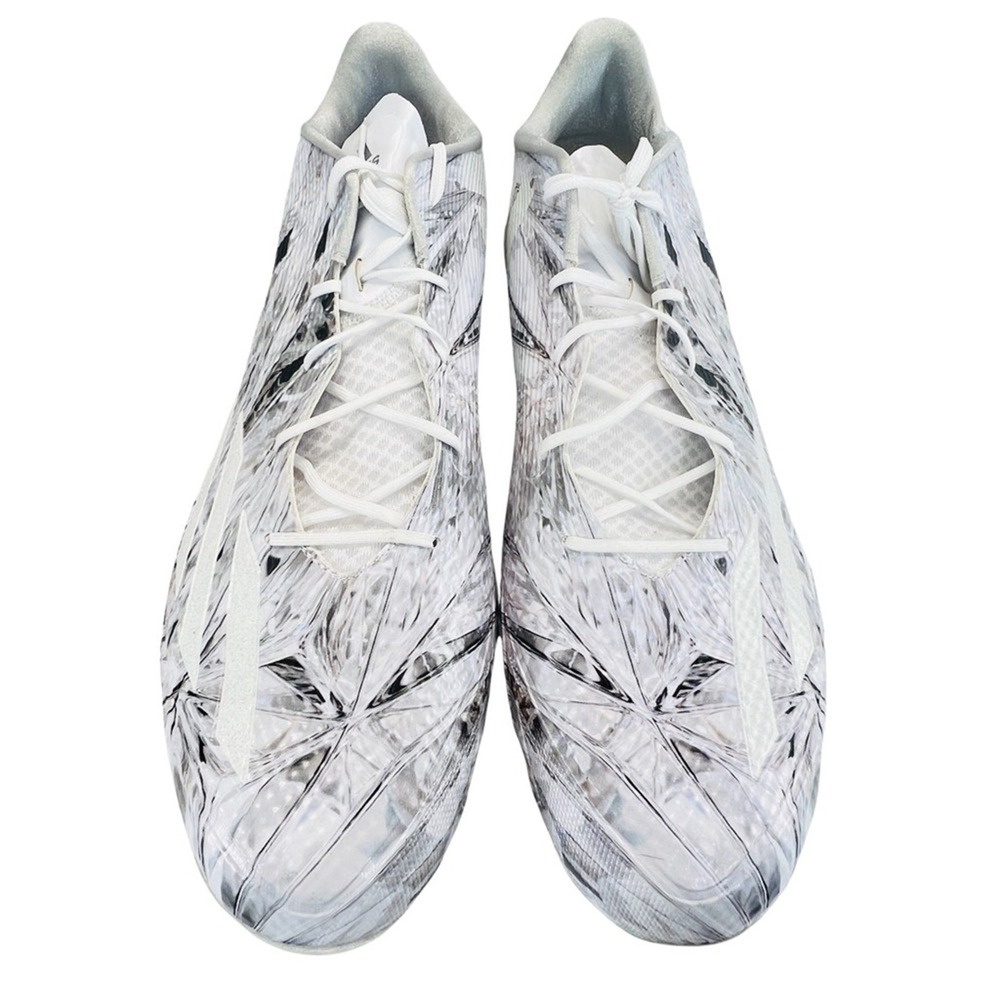 Adidas Adizero Football Cleats 5-Star 5.0 Diamond Iridescent‎ White Mens Size 18